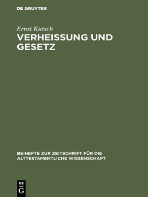 cover image of Verheißung und Gesetz